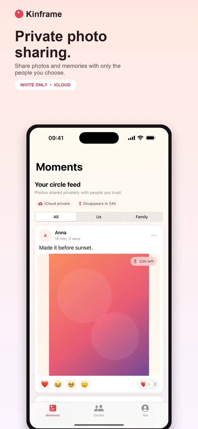 Kinframe app screenshot