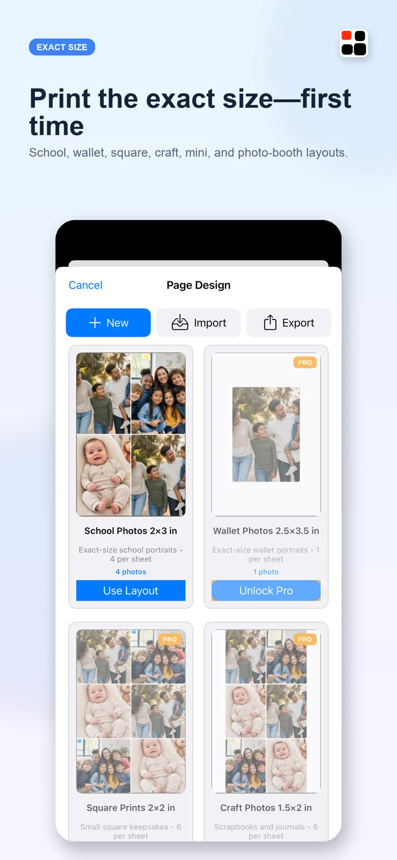 Photo Print Layout app screenshot